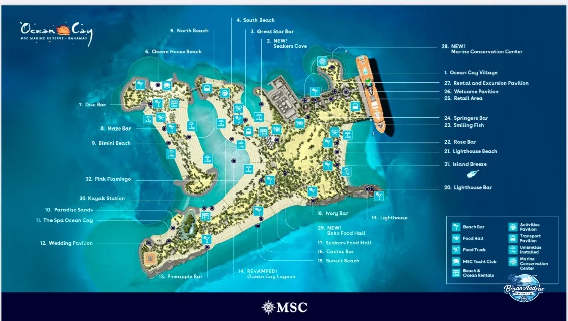 MSC Ocean Cay Map
